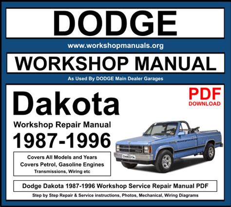 Dodge Dakota Workshop Repair Manual 1987 1996