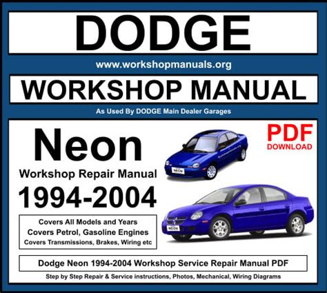 Dodge Neon Pdf Service Repair Workshop Manual 1994 1999