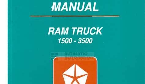 Dodge Ram Truck 1998 2001 Repair Service Manual Pdf