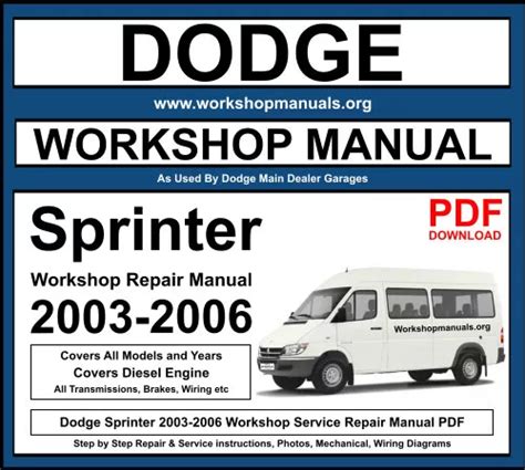 Dodge Sprinter 2003 2006 Workshop Service Manual