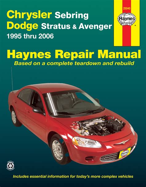 Dodge Stratus Chrysler Sebring Service Repair Manual 2001 2006