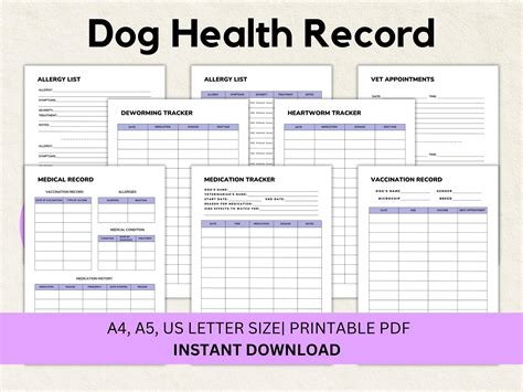 Dog Health Record Printable