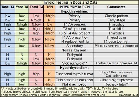 Dog Thyroid Levels Chart