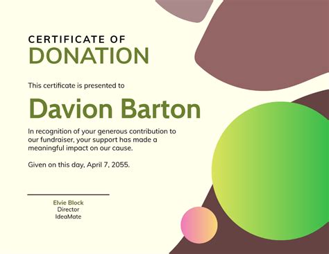 Donation Certificate Template