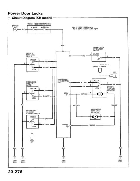 Door Locks Wiring Diagram For 1996 Honda Accord