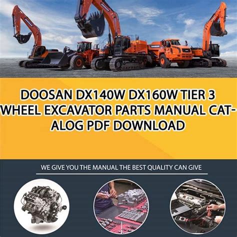 Doosan Dx140w Dx160w Wheel Excavator Service Shop Repair Manual