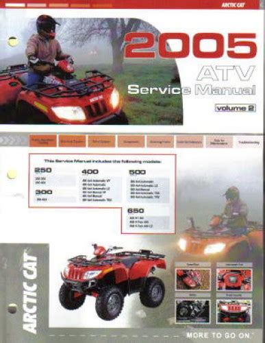 Download Arctic Cat 250 300 400 500 Tbx Trv H1 V Twin Atv 2005 Service Repair Workshop Manual