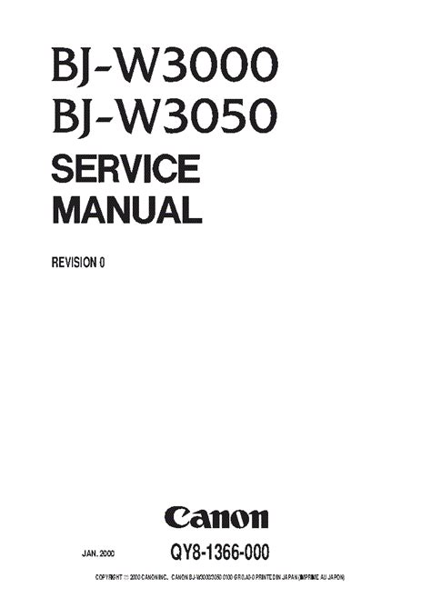 Download Canon Bj W3000 And Bj W3050 Printer Service Manual