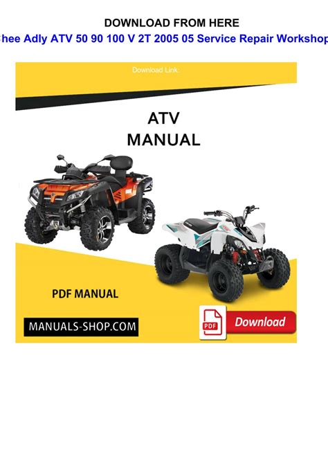 Download Her Chee Adly Atv 50 90 100 Ii 2006 06 Service Repair Workshop Manual