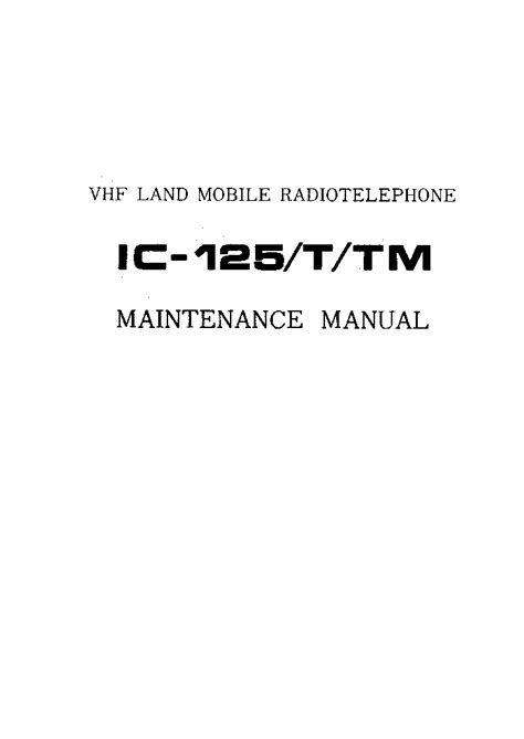 Download Icom Ic 125 Ic 125t Ic 125tm Service Repair Manual