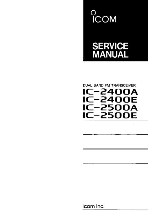 Download Icom Ic 2400a Ic 2400e Ic 2500a Ic 2500e Service Repair Manual