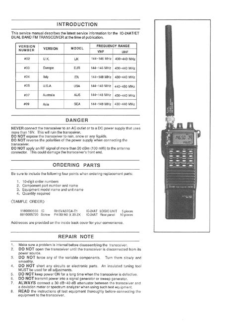 Download Icom Ic 24at Ic 24et Service Repair Manual