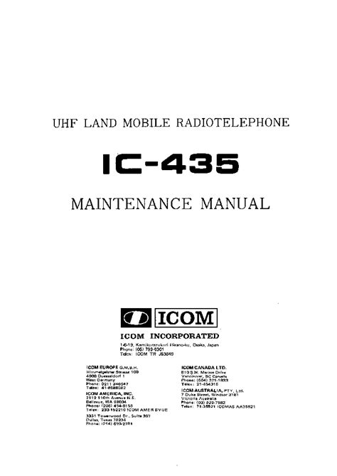 Download Icom Ic 435 Service Repair Manual