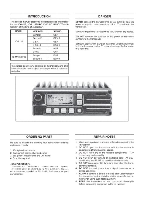 Download Icom Ic A110 Service Repair Manual