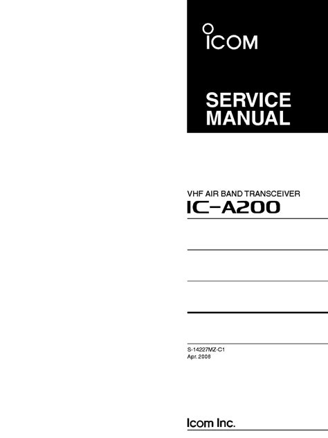 Download Icom Ic A200 Service Repair Manual