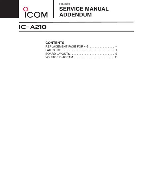 Download Icom Ic A210 Service Repair Manual With Addendum