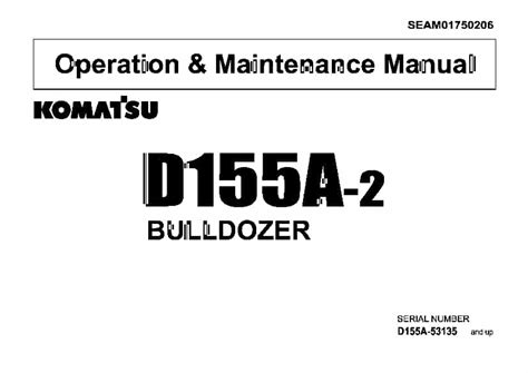 Download Komatsu D155a 2 Bulldozer Service Repair Workshop Manual