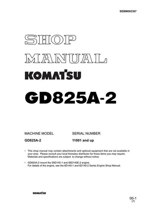 Download Komatsu Gd825a 2 Gd825 Motor Grader Service Repair Workshop Manual