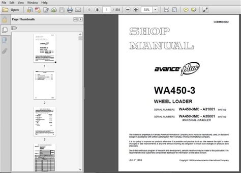 Download Komatsu Wa450 3mc Wa450 3 Avance Plus Wheel Loader Service Repair Workshop Manual