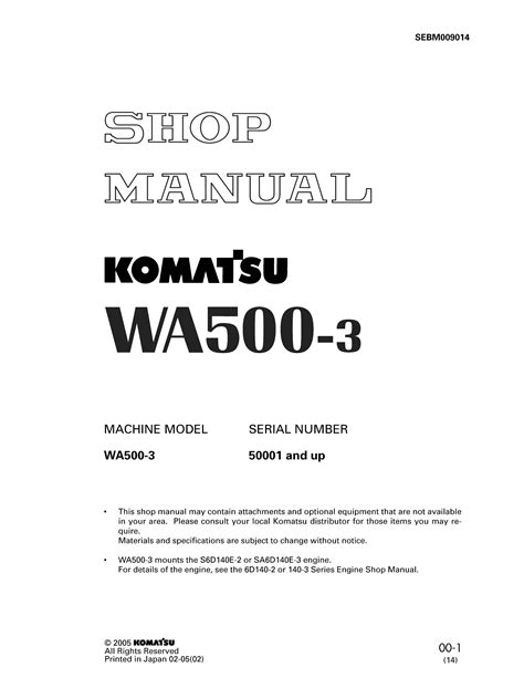 Download Komatsu Wa500 3 3h Wa 500 Wa500 Wheel Loader Service Repair Workshop Manual