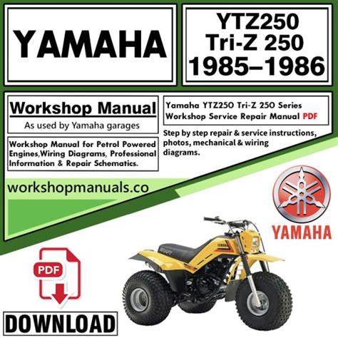 Download Now Yamaha Ytz250 Ytz 250 Tri Z Triz 1985 1986 Service Repair Workshop Manual