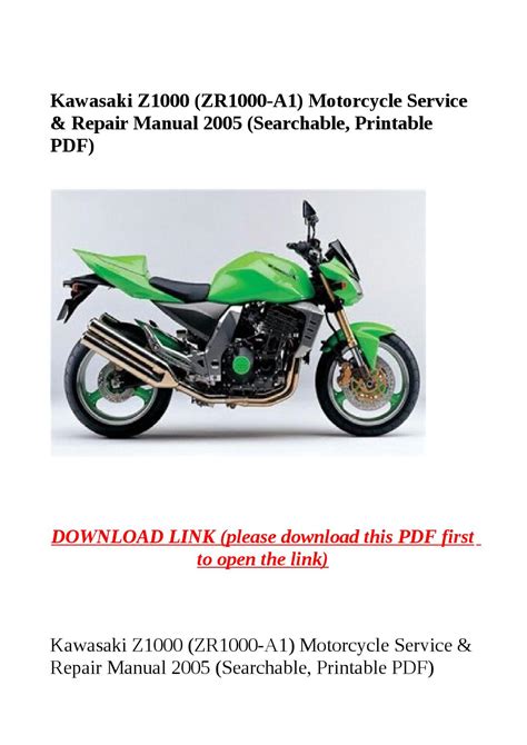 Download Now Z1000 Z 1000 Zr1000 2005 Service Repair Workshop Manual Instant Download