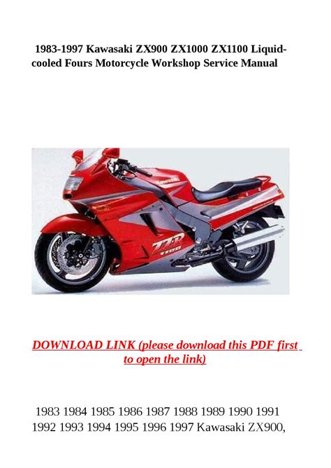 Download Now Zx900 Zx1000 Zx1100 Fours 83 97 Service Repair Workshop Manual