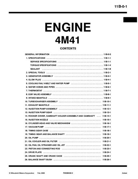 Download Service Repair Manual Mitsubishi 4m41 Engine