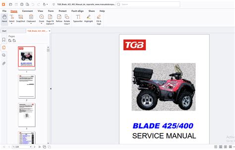 Download Tgb Blade 425 400 425 400 Atv Service Repair Workshop Manual Instant Download