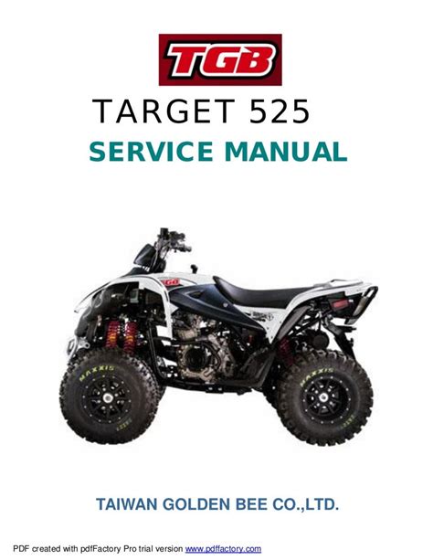 Download Tgb Target 525 Atv Service Repair Workshop Manual Instant Download