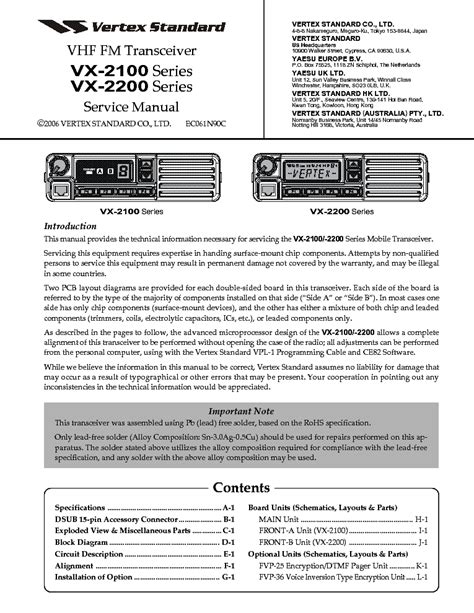 Download Vertex Yaesu Vx 2100 Vx 2200 Service Repair Manual