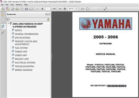 Download Yamaha Outboard 60hp 60 Hp Service Manual 1996 2006