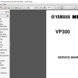 Download Yamaha Vp300 Vp 300 Versity 2003 03 Service Repair Workshop Manual