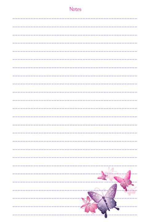 Downloadable Cute Printable Notebook Paper