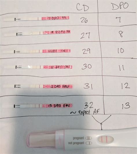Dpo Positive Pregnancy Test Chart