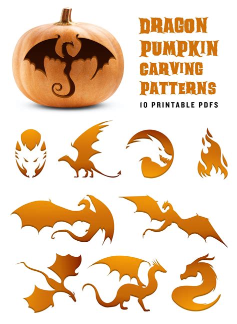Dragon Template For Pumpkin