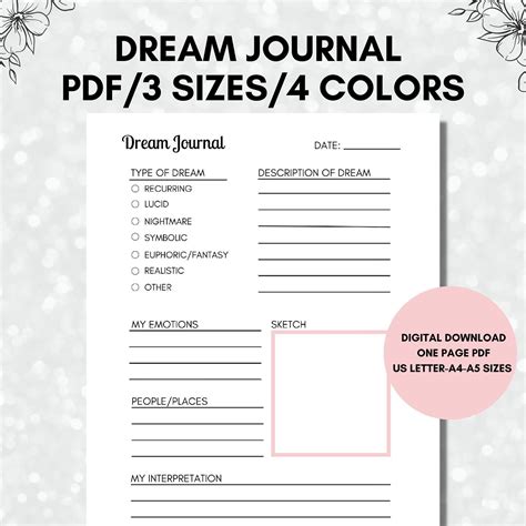 Dream Diary Template
