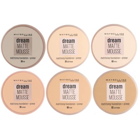 Dream Matte Mousse Shades Chart