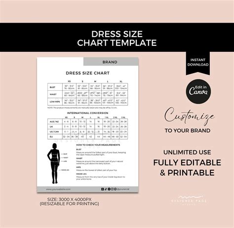 Dress Measurement Template