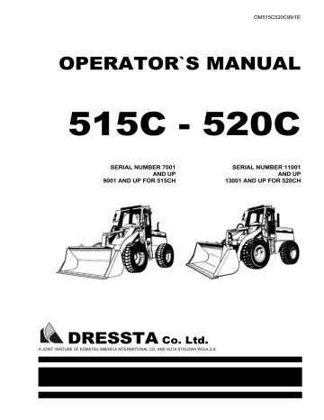 Dressta 515c 520c Operator S Manual