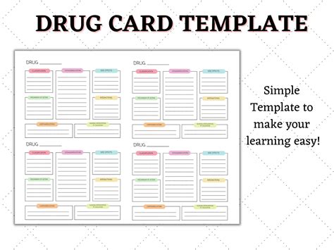 Drug Card Template For Nursing Students