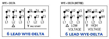 Dual Voltage 6 Lead Delta Motor Wiring Diagram