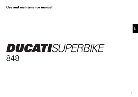 Ducati 2009 848 Owner Maintenance Manual