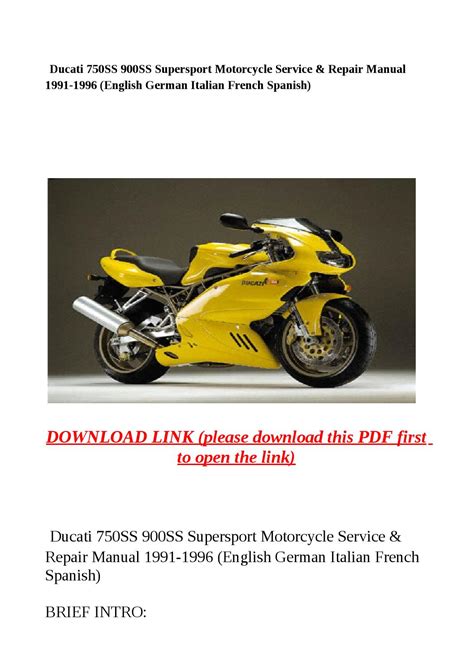 Ducati 750ss 900ss Supersport Motorcycle Service Repair Manual 1990 1998 Download