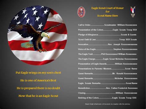 Eagle Scout Court Of Honor Program Template
