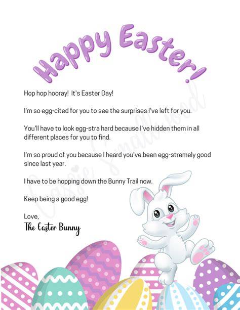 Easter Bunny Letter Template Free Printable