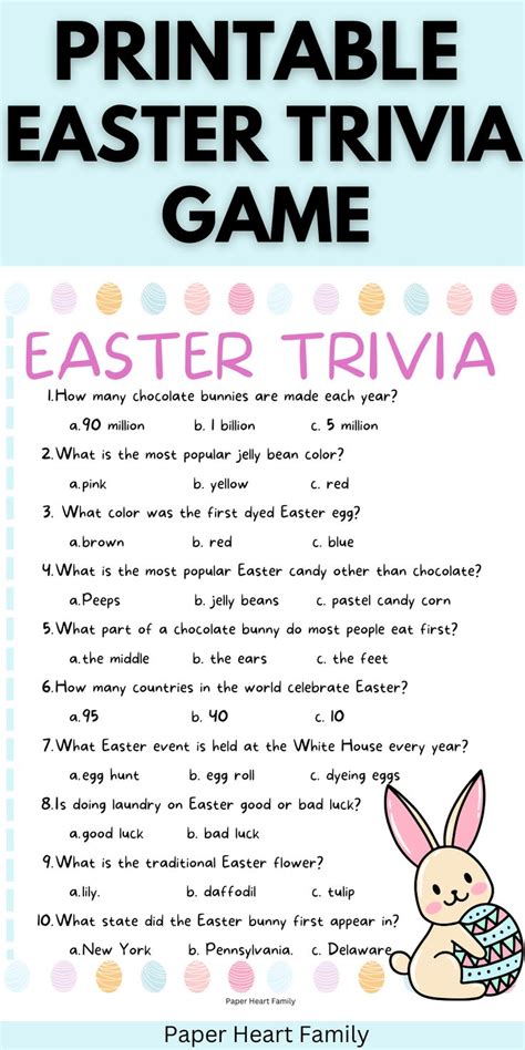Easter Trivia Questions And Answers Printable