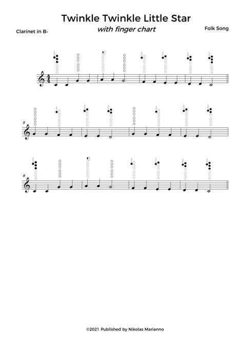 Easy Clarinet Songs With Finger Chart