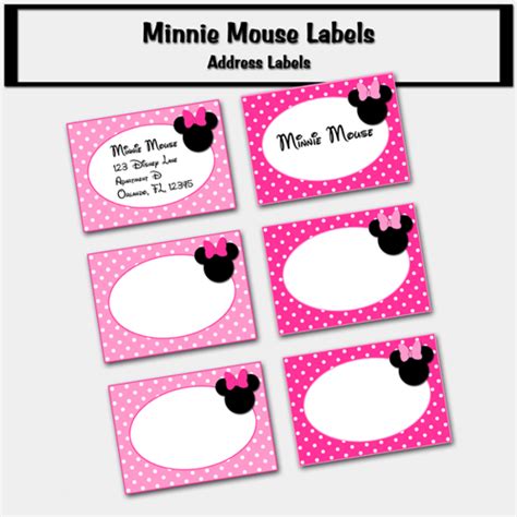 Easy Free Printable Minnie Mouse Food Labels