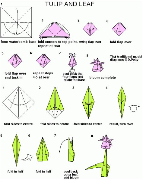 Easy Origami Tulip Printable Instructions
